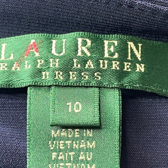 Lauren Ralph Lauren Navy Leopard Print Dress sz 10 - Picture 7 of 8